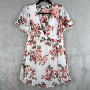 Show Me Your Mumu Dress Womens XS Pink Floral Virginia Dress Ruffle Romantic